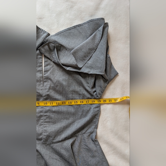 White House Black Market Women's Blouse Gray Peplum Cotton Top Size 6 - Picture 11 of 15